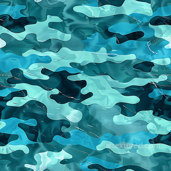 Arctic Blue Camouflage PBR Texture with Organic Fluid Pattern Color Camouflage texture preview