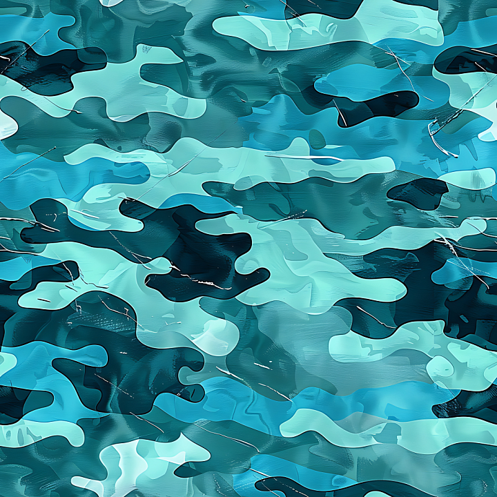 Arctic Blue Camouflage with Organic Fluid Pattern seamless PBR texture preview