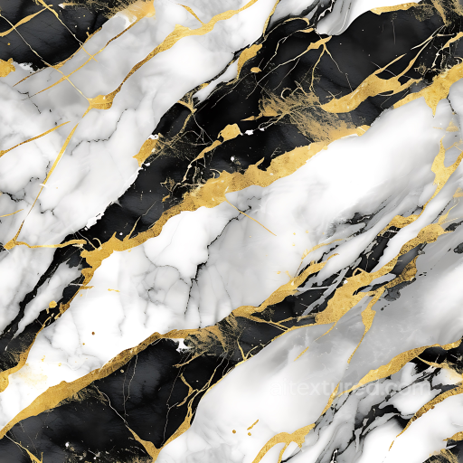 Black and White Marble PBR Texture with Luxurious Gold Veins seamless Marble PBR texture