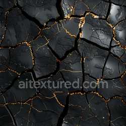 seamless Seamless 3D PBR Texture of Cracked Charcoal-Like Surface with Golden Fissures texture 8k free download PBR