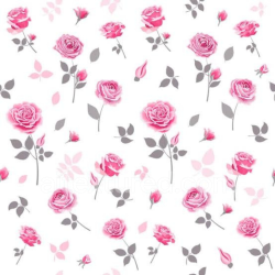 seamless Seamless 3D PBR Pink Flower Pattern Fabric Texture with Stylized Roses and Leaves texture 8k free download PBR