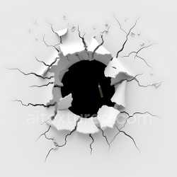 seamless Seamless 3D PBR Texture of White Cracked and Holed Drywall with Fractured Edges texture 8k free download PBR