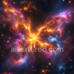 seamless Seamless 3D Space PBR Texture Featuring a Glowing Cosmic Butterfly Nebula texture 8k free download PBR