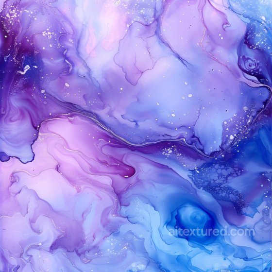 Alcohol Ink PBR Texture Featuring Soft Purple and Blue Fluid Swirls Alcohol ink texture preview