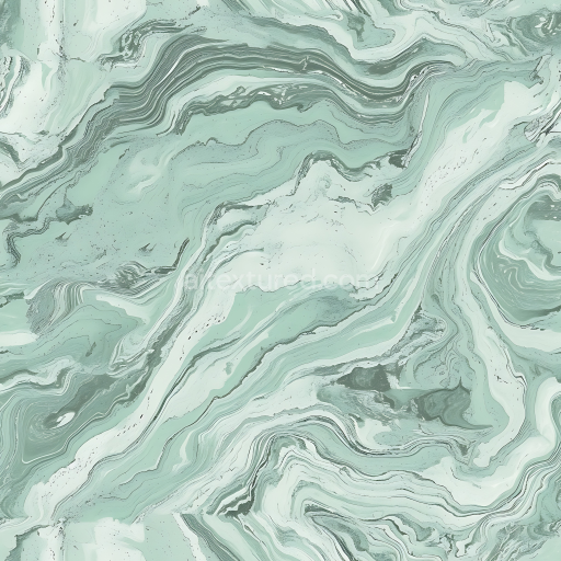 Seamless 3D Elegant Mint Green Marble PBR Texture with Swirling Veins
