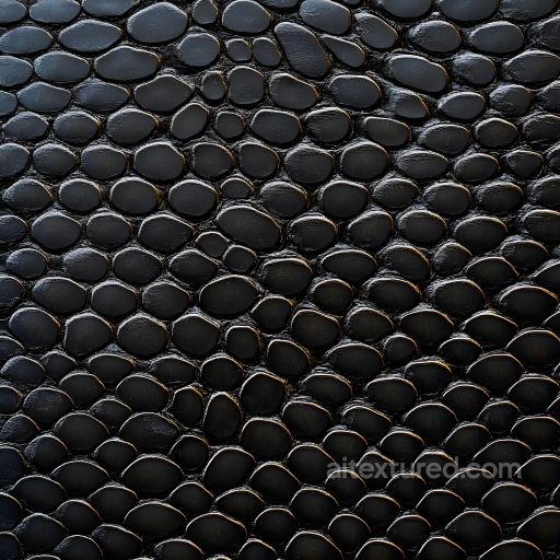 Dragon Scale Skin PBR Texture Featuring Glossy Black Rounded Scales seamless Skin PBR texture