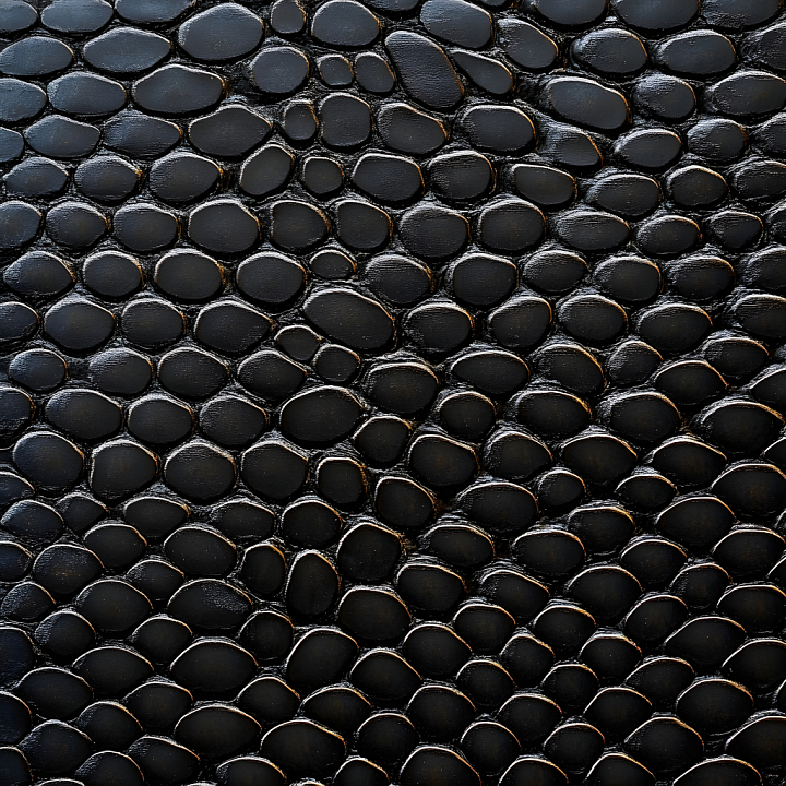 Dragon Scale Skin Featuring Glossy Black Rounded Scales seamless PBR texture preview