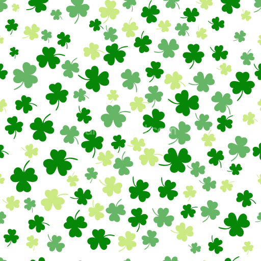 Seamless 3D PBR Texture with Green Shamrocks on White Background