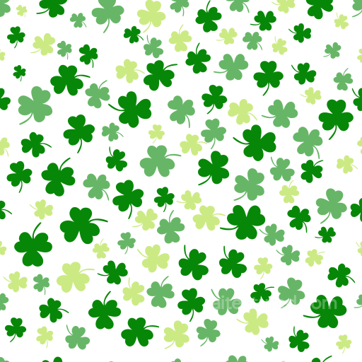 with Green Shamrocks on White Background seamless St patrick digital paper bundle PBR texture