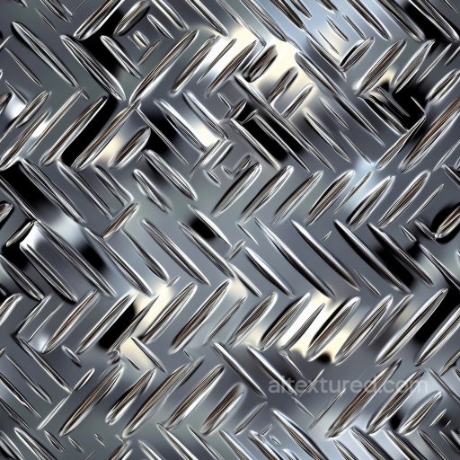 Polished Steel Diamond Plate PBR Texture with Reflective Surface seamless Metal PBR texture