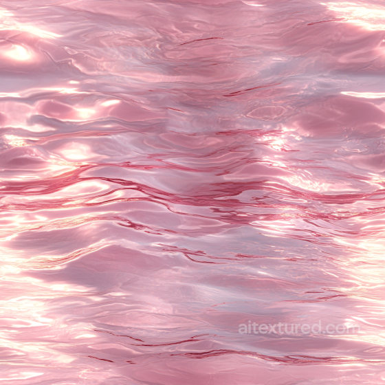 Smooth Pink Stylized Water Surface Seamless Texture with Reflective Waves Water texture preview