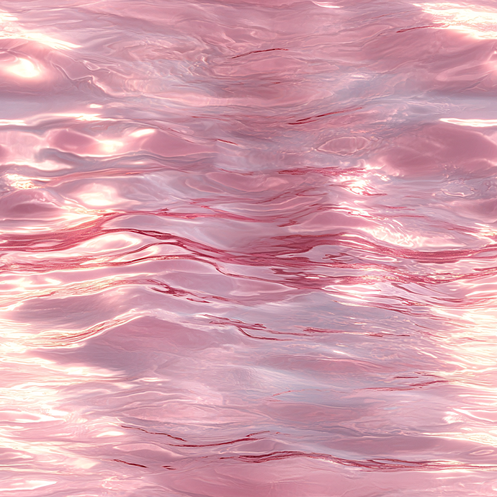 Smooth Pink Stylized Water Surface with Reflective Waves seamless PBR texture preview