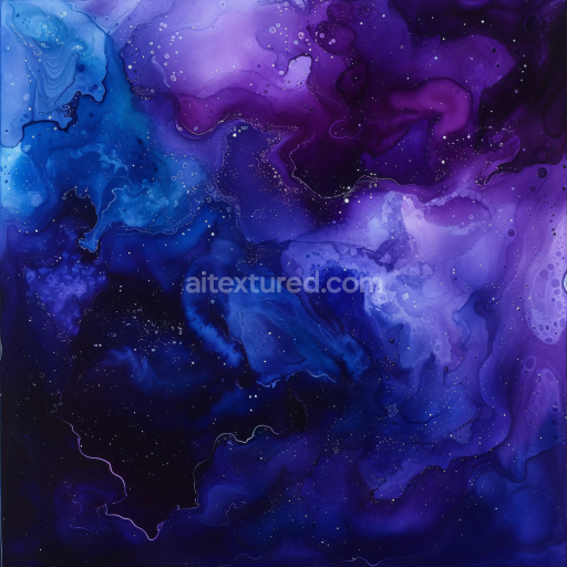 Seamless 3D Alcohol Ink PBR Texture Featuring Navy and Purple Fluid Waves