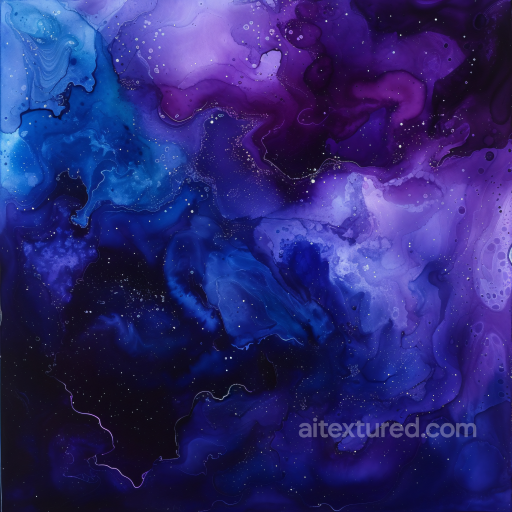 Alcohol Ink PBR Texture Featuring Navy and Purple Fluid Waves seamless Alcohol ink PBR texture