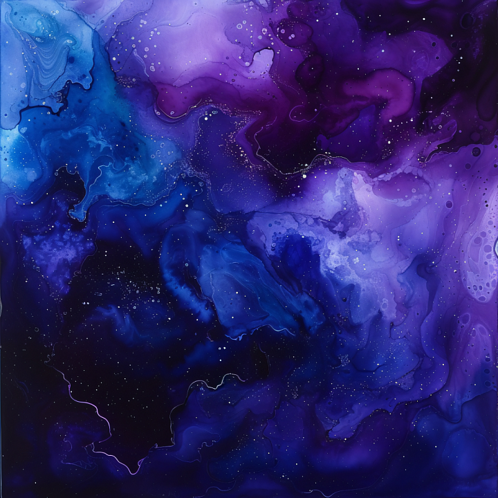 Alcohol Ink Featuring Navy and Purple Fluid Waves seamless PBR texture preview