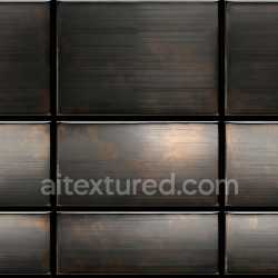seamless Seamless 3D PBR Texture of Dark Brushed Steel Metal Tiles with Subtle Rust texture 8k free download PBR