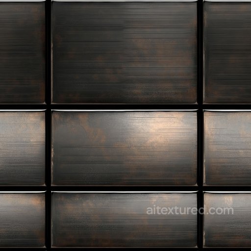 Dark Brushed Steel Metal Tiles Seamless Texture with Subtle Rust seamless Metal PBR texture