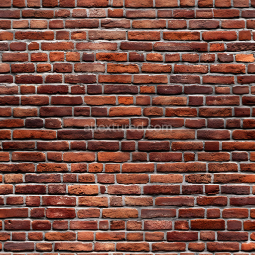 Seamless 3D Cracked Red Brick Wall PBR Texture with Detailed Mortar Joints