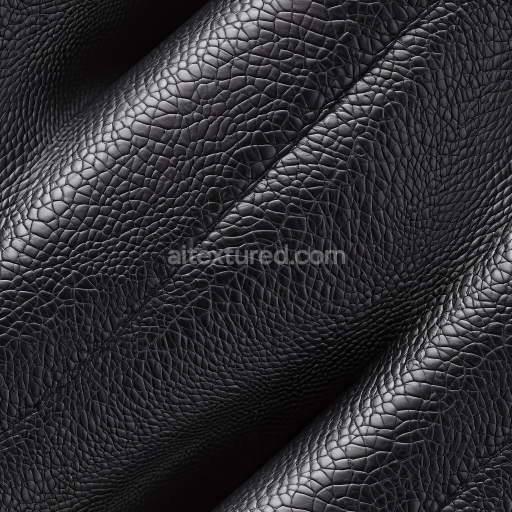 Seamless 3D PBR Black Crocodile Embossed Leather Texture with Glossy Finish