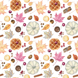 seamless Seamless 3D PBR Texture Featuring Autumn Leaves and Warm Seasonal Treats texture 8k free download PBR