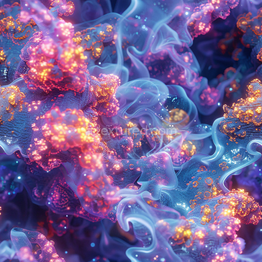 Seamless 3D PBR Texture with Glossy Organic Blue and Orange Fluid Forms