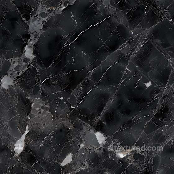 Black Marble PBR Texture with Bold Veins and Polished Finish Marble texture preview