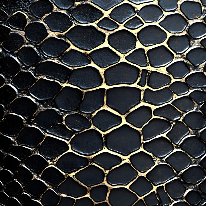 Dark Reptilian Skin with Glossy Organic Scale Pattern seamless PBR texture preview