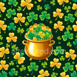 seamless Seamless 3D PBR Texture with Shamrocks and Golden Pot Pattern texture 8k free download PBR