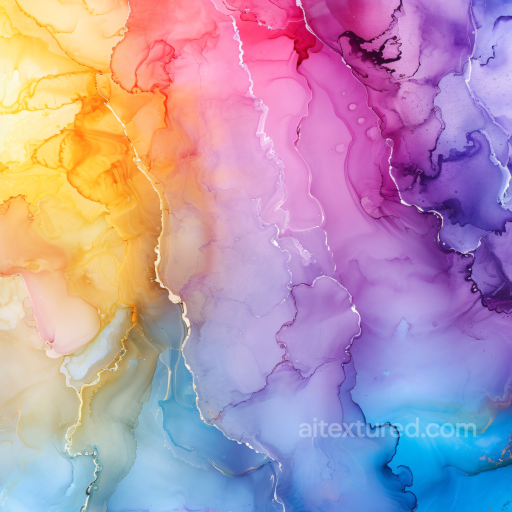Alcohol Ink PBR Texture Featuring Multicolor Fluid Waves and Soft Marbling seamless Alcohol ink PBR texture