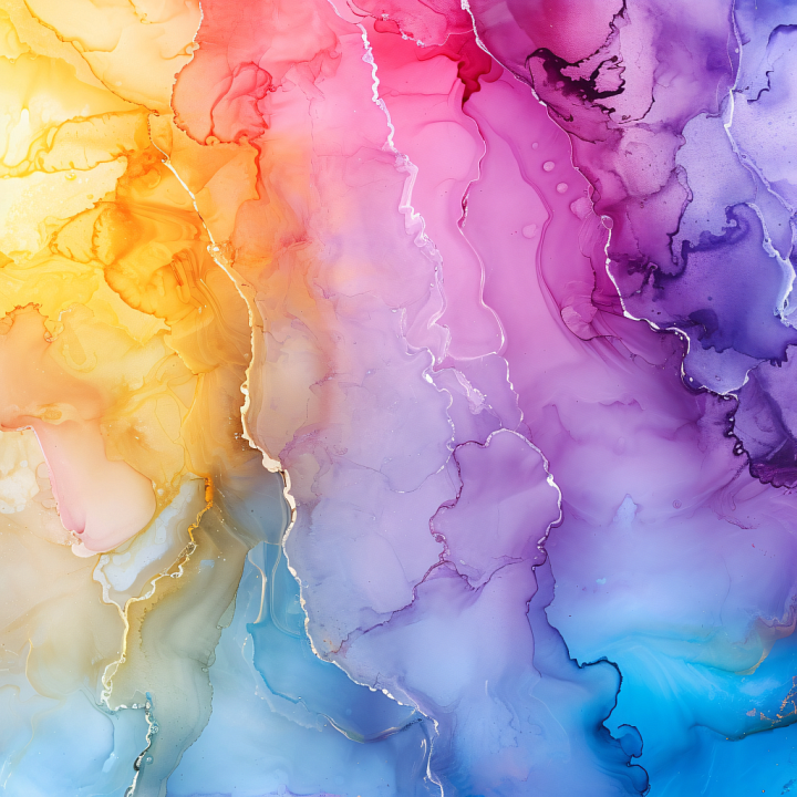 Alcohol Ink Featuring Multicolor Fluid Waves and Soft Marbling seamless PBR texture preview