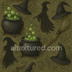 seamless Seamless 3d texture pbr 8k witch potion residue with bubbling cauldron and arcane symbols texture 8k free download PBR