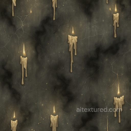 Haunted Mirror With Cracked Glass And Candle Wax seamless Halloween PBR texture