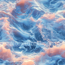 seamless Seamless 3D Water PBR Texture Featuring Dynamic Ocean Waves and Foam with Soft Pink Highlights texture 8k free download PBR