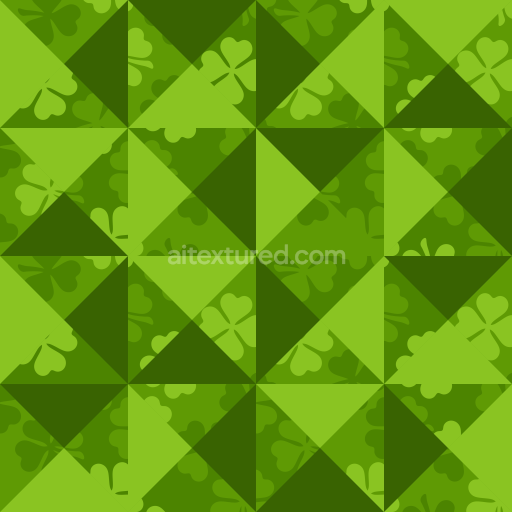 Seamless 3D PBR Texture with St Patrick Clover Patchwork Pattern