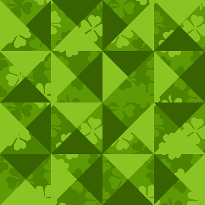 with St Patrick Clover Patchwork Pattern seamless PBR texture preview