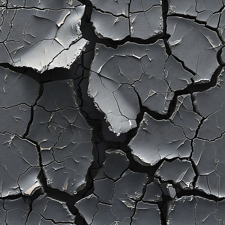 Cracked & Holes of Cracked Dry Earth with Deep Fissures and Jagged Edges seamless PBR texture preview