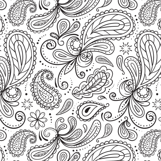 White & Black Texture of Black and White Paisley Patterned Fabric White & Black texture preview