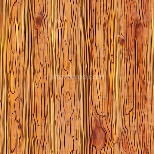 Seamless 3D Pine Wood PBR Texture Featuring Knotted Vertical Planks
