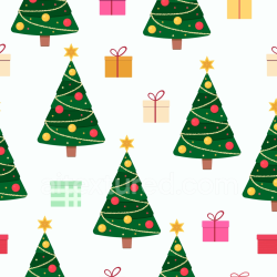 seamless Seamless 3D PBR Texture of Christmas Trees and Gift Boxes on White Background texture 8k free download PBR