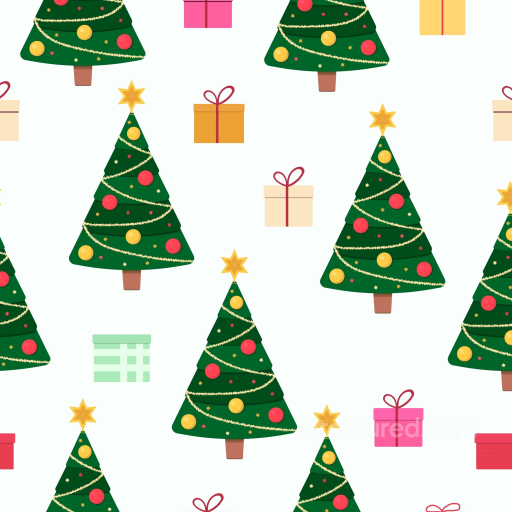 All Christmas Digital paper Texture of Christmas Trees and Gift Boxes on White Background seamless All Christmas Digital paper PBR texture