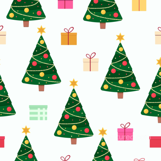 All Christmas Digital paper Texture of Christmas Trees and Gift Boxes on White Background All Christmas Digital paper texture preview