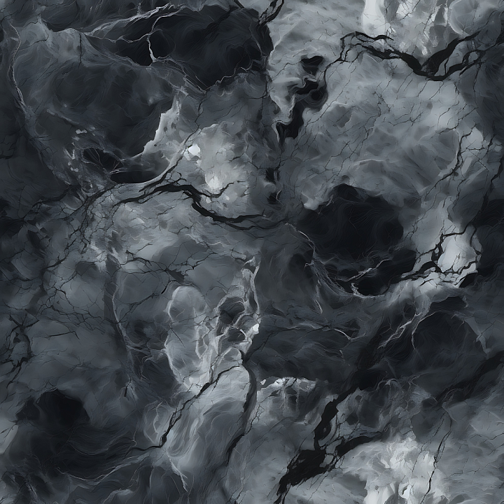 Gray and Black Marble with Dramatic Veins seamless PBR texture preview