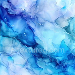 seamless Seamless 3D Alcohol Ink PBR Texture Featuring Blue Fluid Waves and Soft Marbling texture 8k free download PBR