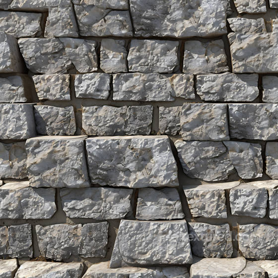 Weathered Stone Wall Texture with Rough Chipped Rocks and Natural Gaps Stone texture preview