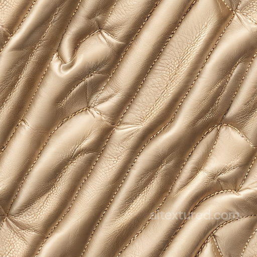 Quilted Tan Leather PBR Texture with Soft Wrinkles and Stitching seamless Leather PBR texture