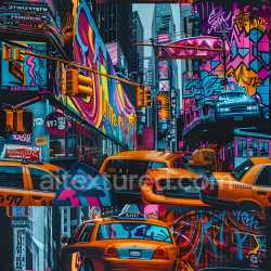 seamless Seamless 3D PBR Texture Featuring Vibrant Urban Graffiti and Downtown Street Scene texture 8k free download PBR