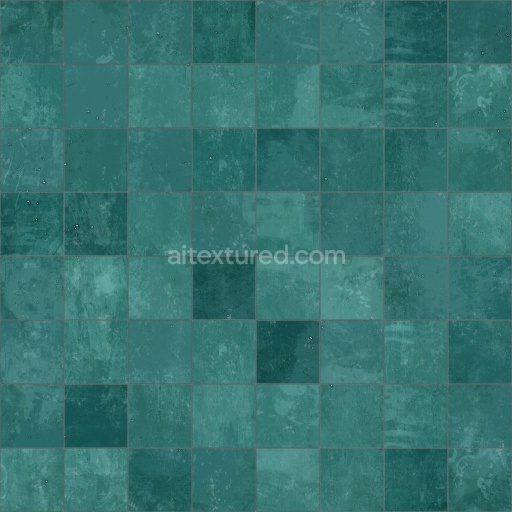 Hand Painted Teal Tiles | Free PBR