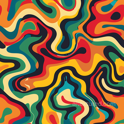 Stylized Camouflage PBR Texture with Vibrant Organic Shapes seamless Color Camouflage PBR texture