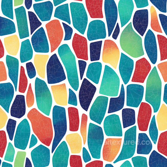 Mosaic PBR Texture with Colorful Cracked Ceramic Tiles Mosaic texture preview