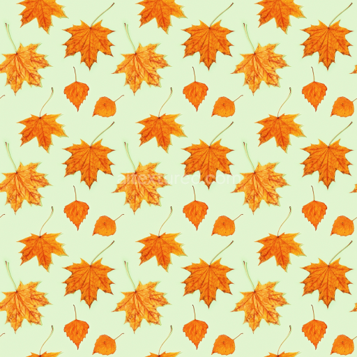 Seamless 3D PBR Texture of Vibrant Orange Maple and Birch Autumn Leaves